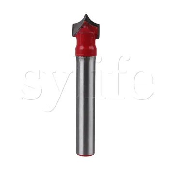 

6 x 8mm Silver Shank Diameter 6MM Doulble-edged CNC Engraving V Groove Sharpen End Mill Cutter