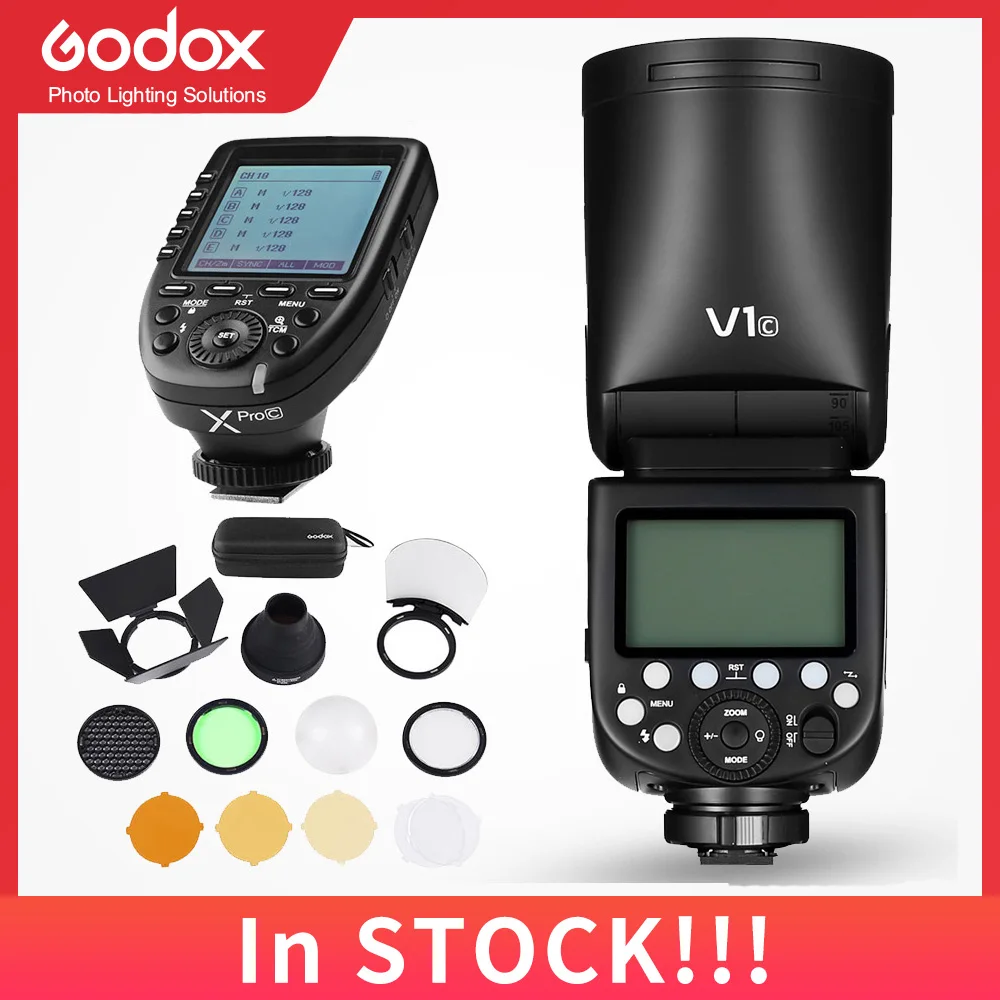 В наличии! Вспышка Godox V1 Speedlite TTL HSS 1/8000s со встроенным литий ионным аккумулятором V1C