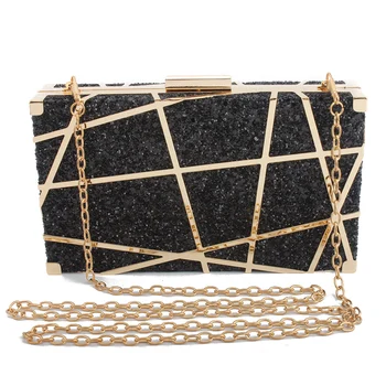 

Women's Luxury Shiny Diamond Evening Bag Chain Purse Fashion Crystal Clutches Banquet Socialite Ladies Handbag Sac