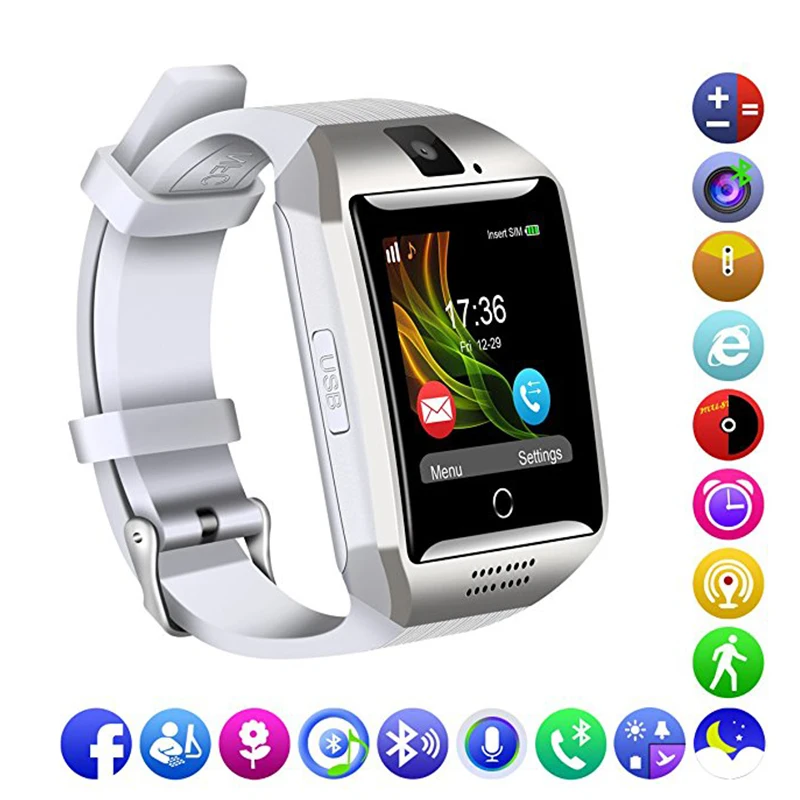 MOCRUX Q18 Passometer Smart watch with Touch Screen camera Support TF card Bluetooth smartwatch for Android