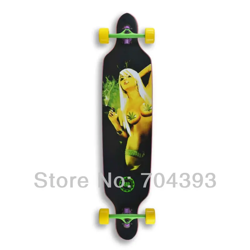 Sexy Beauty Girl Skateboard Cruiser Board Maple Skates Longboard Wheels