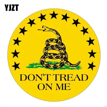 

YJZT 15CM*15CM Car Sticker Dont Tread On Me Snake Funny PVC Decal 12-0446