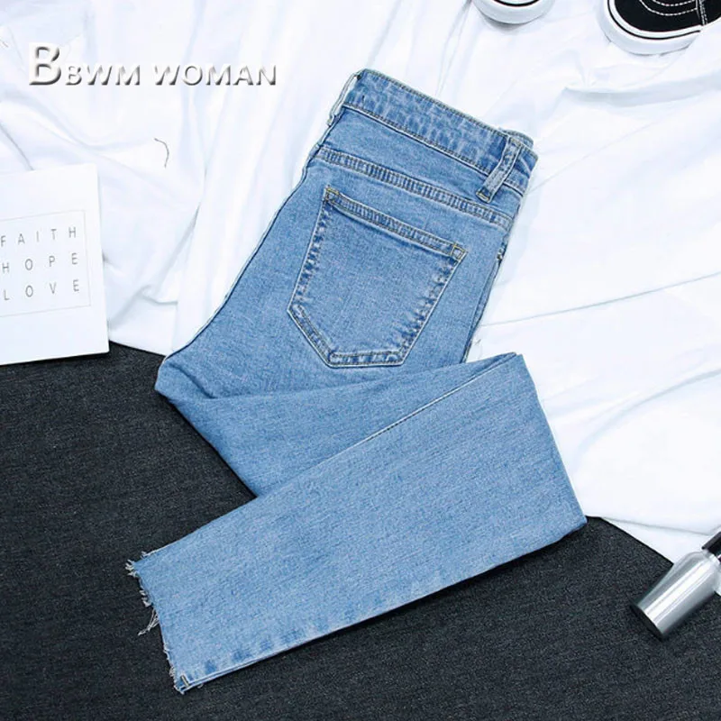 2019 Spring Slim Tight Women Jeans 3 Color Can Choose Female Trousers Pants
