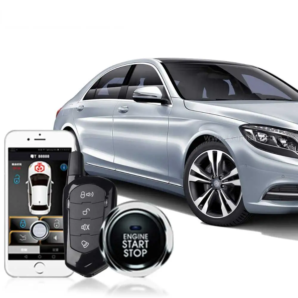 

APP Auto Remote Start By Bluetooth Keyless Entry System With Remote Start Stop Button Car Engine Push Central Locking