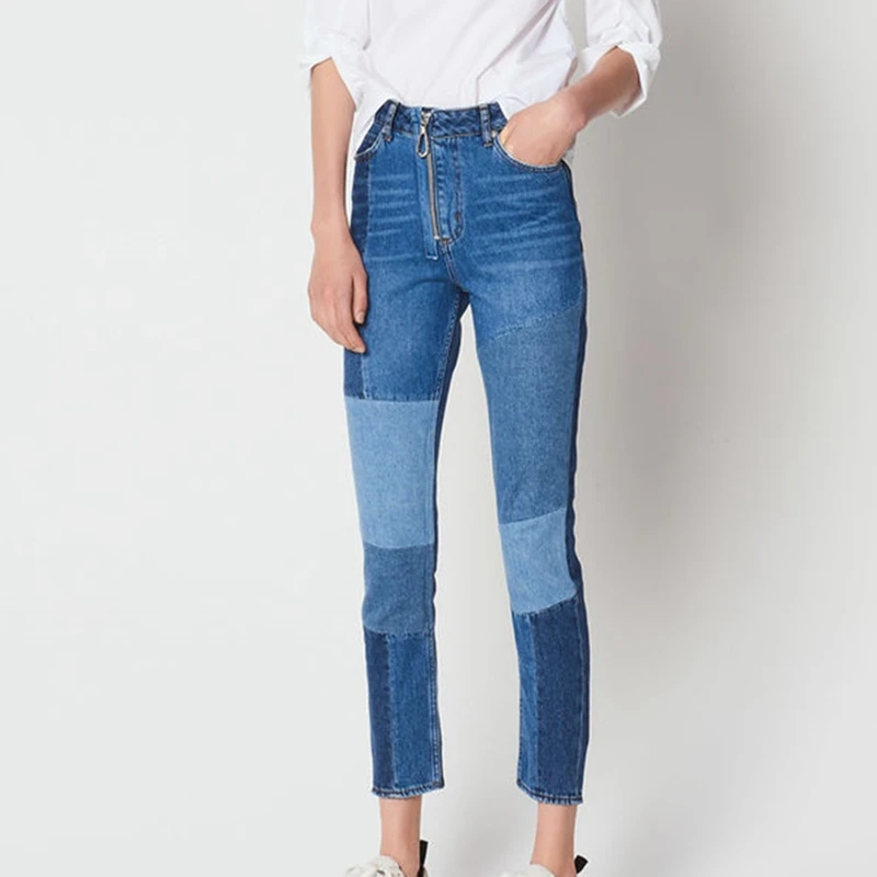 

Women Runway Zipper Jeans Pant 2018