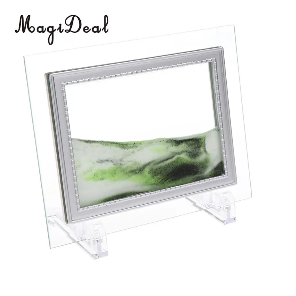 Mix Visual Illusion Floating Liquid Motion Timer Landscape Liquid Sanglass Flowing Sand Drawing Toy Desk Supplies 