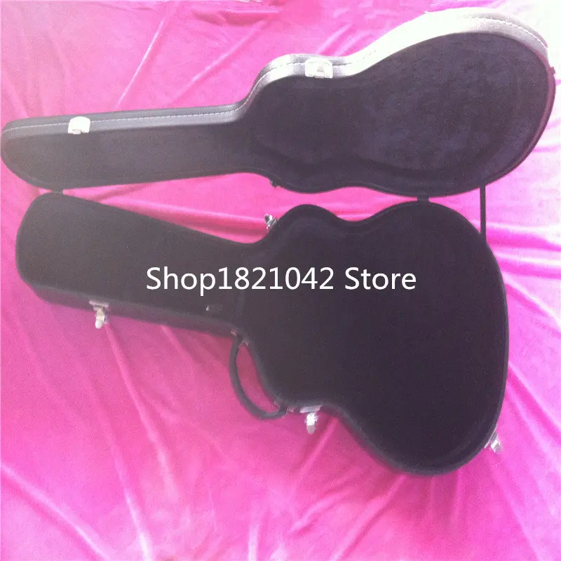 Acoustic guitar case, black leather with guitar for sale, don't buy to hurry up to buy separately ,41,43