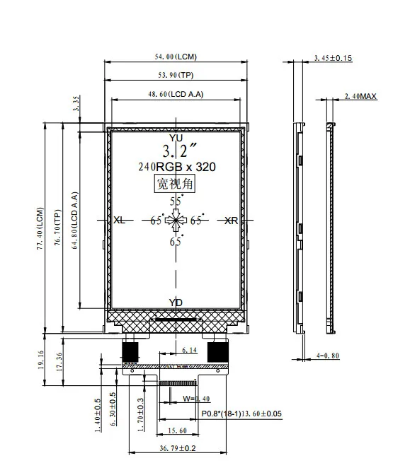 3,2 дюймов SPI серийный без сенсорного lcd 240X320 18PIN TFT цветной без сенсорного экрана ILI9341 4IO порт может управлять 0,8 мм Z320IT010