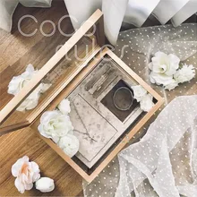 Cocostyles индивидуальный дизайн пустой современный Золотая рамка акриловые шкатулка для роскошные свадебные подарочная коробка