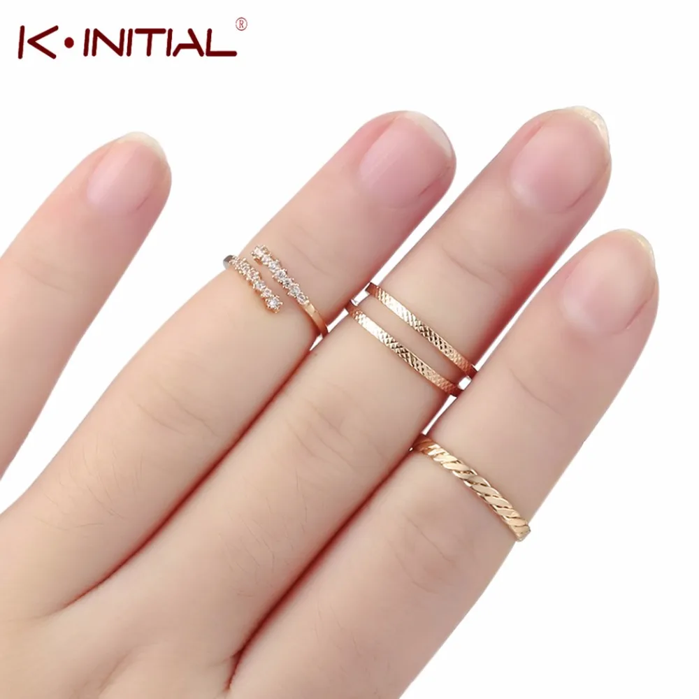 3Pcs/Set Unique Ring Set Punk Gold Color Knuckle Rings for women Finger Around Ring Set Best