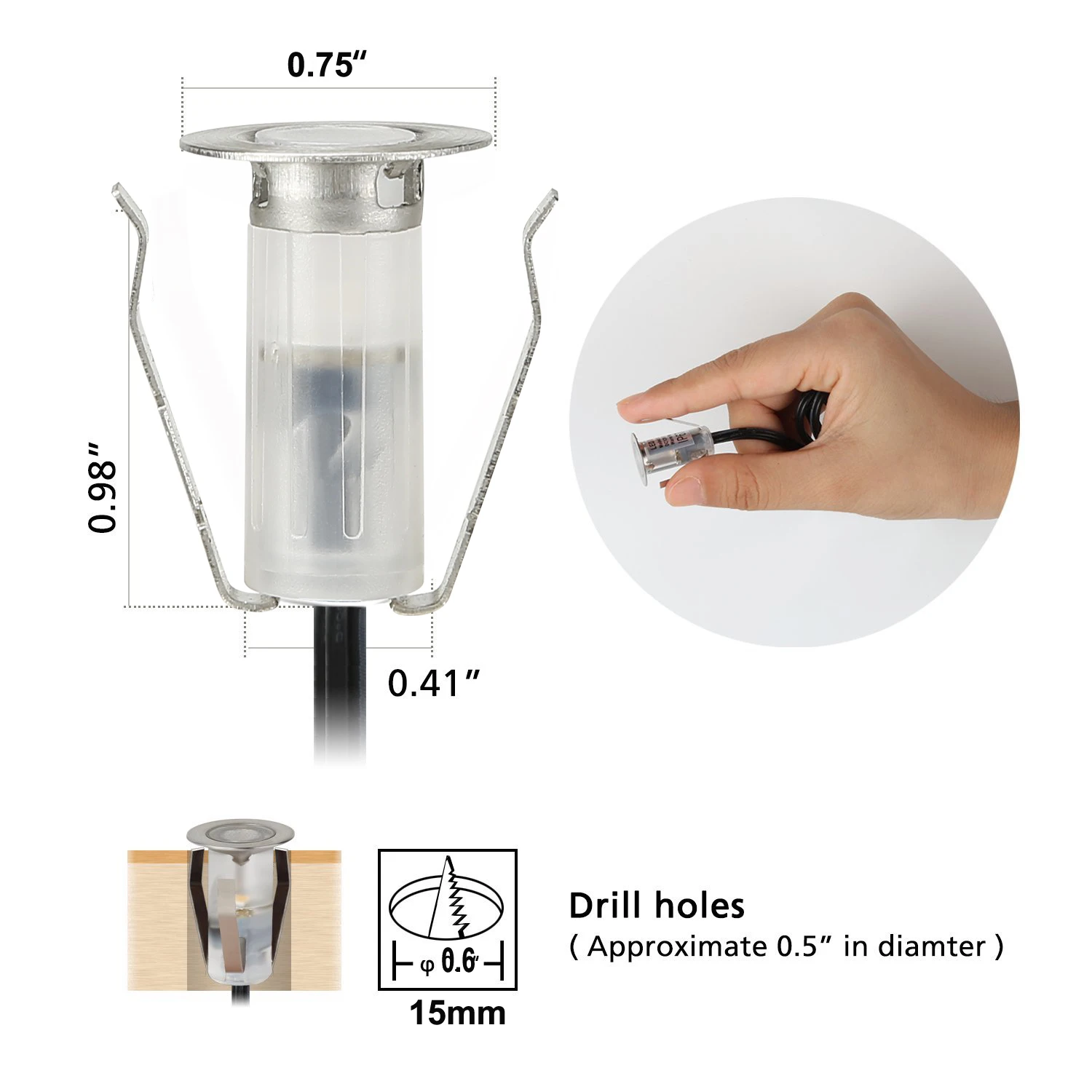 Luzes do Pátio Passarela de Baixa Tensão à Prova Decoração da Lâmpada + Adaptador Mini Levou Cozinha Convés Degrau Jardim Quintal d' Água 30 Pcs 12 v 19mm 2 Cozinha Luzes Do Pátio Convés Degrau Jardim