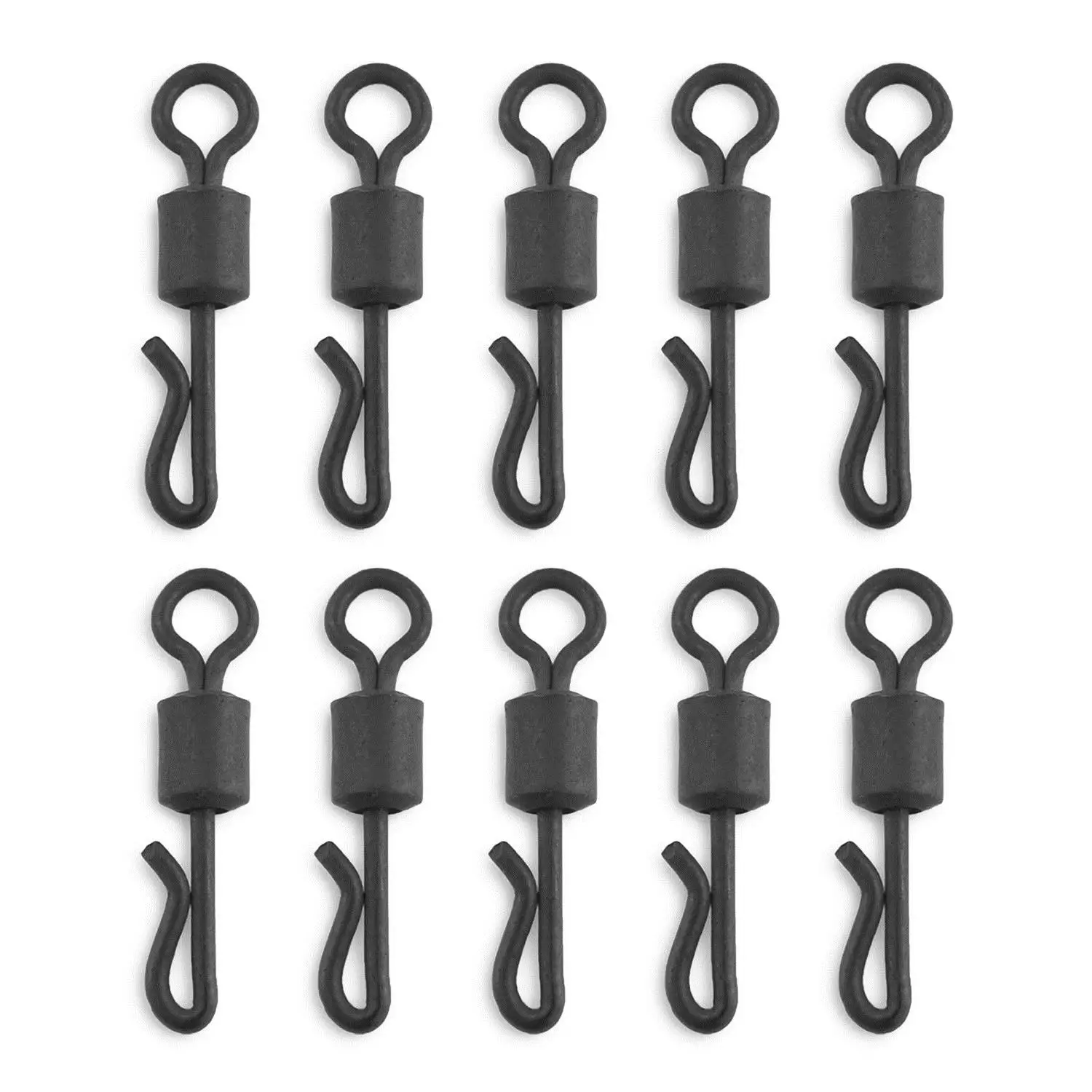HOT Matte Black Quick Change Rig Swivels Carp Fishing Terminal Tackle