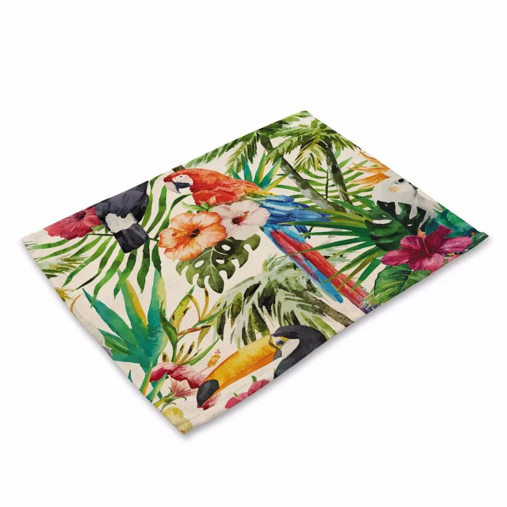 ببغاء الطباعة الجدول حصيرة الحيوانات الطيور نمط مطبخ الطعام تحديد الموقع الجدول منديل لحضور حفل زفاف الديكور الاكسسوارات