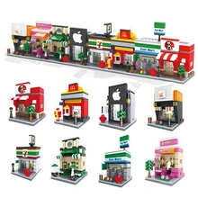 HSANHE Arquitetura Da Cidade Cenário Rua Modelo DIY Conjunto de Blocos de Construção Tijolos Educacionais Presentes Brinquedos Para Crianças