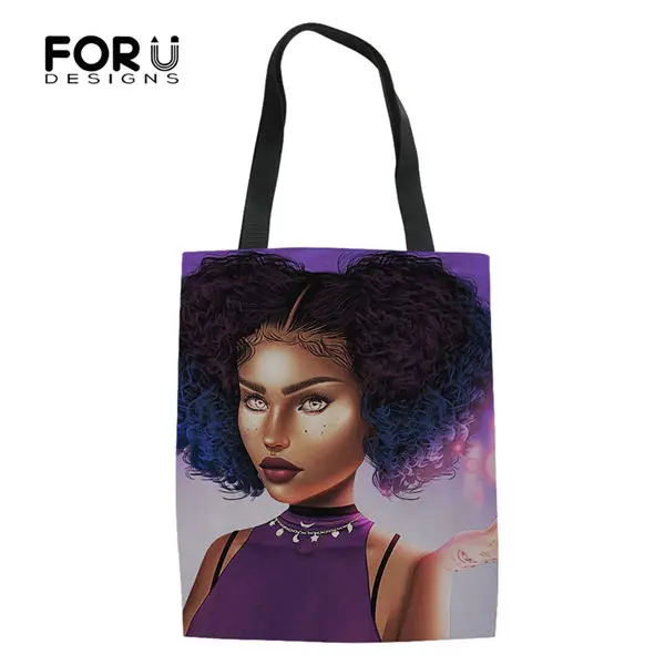 FORUDESIGNS/модные сумки для покупок в африканском стиле для девочек, женские сумки из хлопка и льна, женские сумки, классные холщовые сумки - Цвет: CDWX941Z22