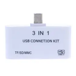 Card Reader 3 в 1 OTG Micro USB 2,0 SD/TF/MMC Card Reader USB карты зарядки адаптер ноутбука аксессуары для samsung