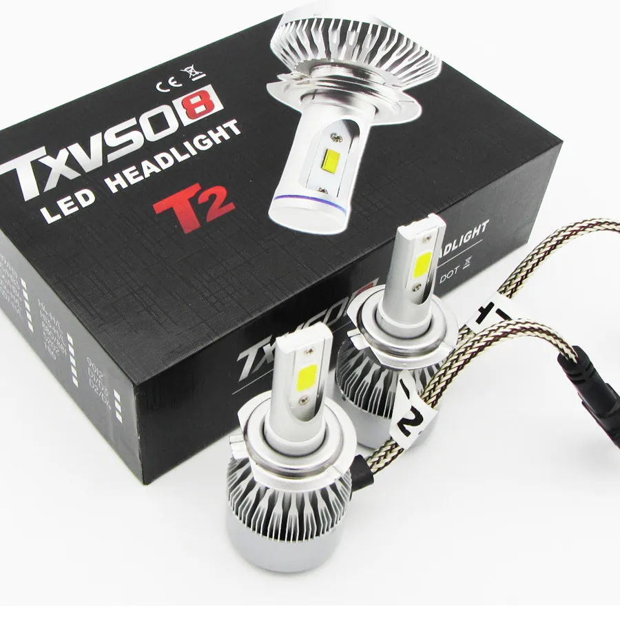 Headlight H7 Led 12V Beam Auto Car Led Headlamp Bulb Kit White 6000K
