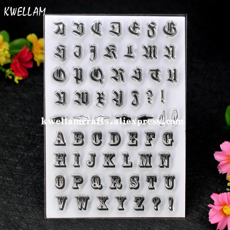 English Alphabet Scrapbook DIY photo cards account rubber stamp clear
