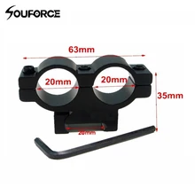 20 мм двойное отверстие 20 мм кольцо фигурный фонарик прицел лазерный кронштейн для прицела Пистолет Аксессуары для охоты