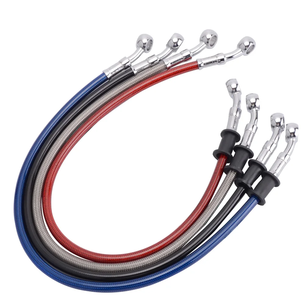 

600mm Oil Hose Tube Universal Braided Steel Hydraulic Reinforce Brake Line Fit ATV Dirt Pit Racing Bike MX