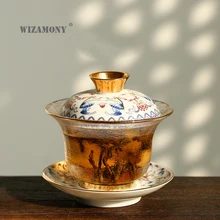 1 шт. WIZAMONY китайский чайный набор кунг-фу gaiwan Чайник чашки ярмарка кружка Чайные Наборы цвет эмаль керамика fot подарок пуэр посуда для напитков