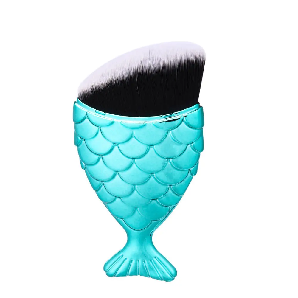 Новое поступление, косметическая кисть в виде рыбьей чешуи русалки, Кисть для макияжа в виде рыбьего хвоста, кисть для пудры, подарки для женщин, модный дизайн - Handle Color: D2