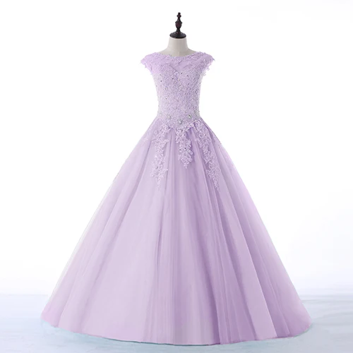 Favordear Новая коллекция Бальные платья 15 лет Vestidos De 15 Anos с высоким воротом красные, розовые, бирюзовые Бальные платья Вечерние платья - Цвет: lilac