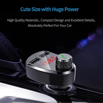 

Wireless Bluetooth Handsfree Car Kit FM Transmitter MP3 Player Dual USB Charger Automobile Music Audio Receiver #608