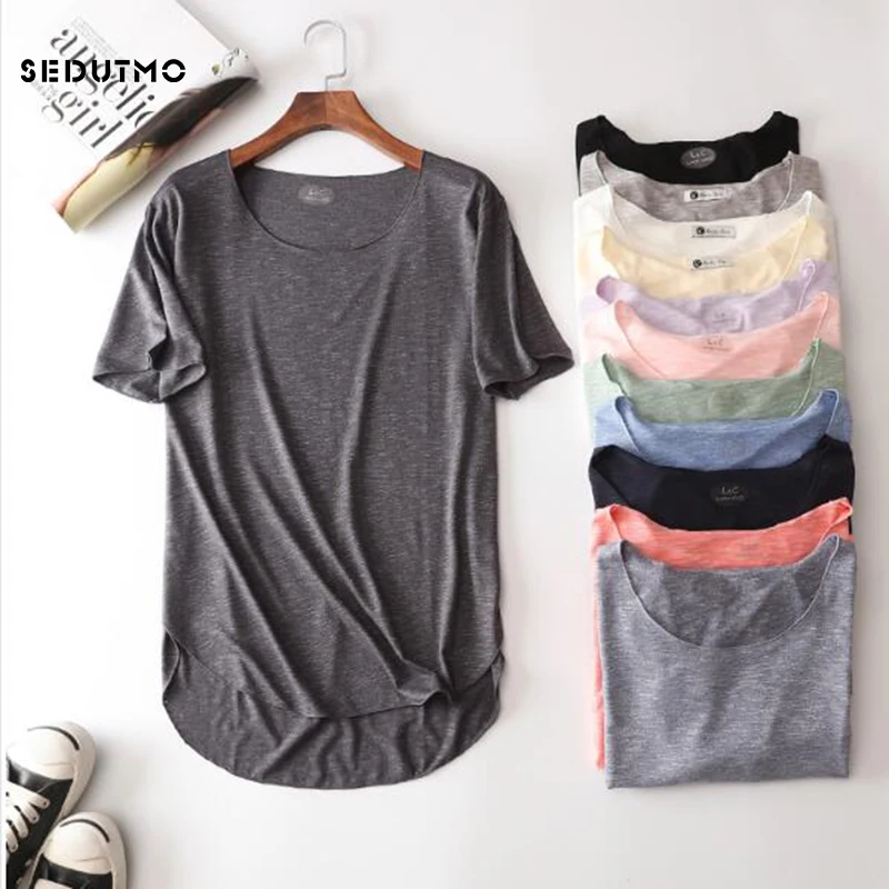 SEDUTMO 2018 Summer 100% Cotton T Shirt Women Harajuku Bamboo Short Sleeve Tops Loose Shirts Casual O-neck Tee Blusas ED163
