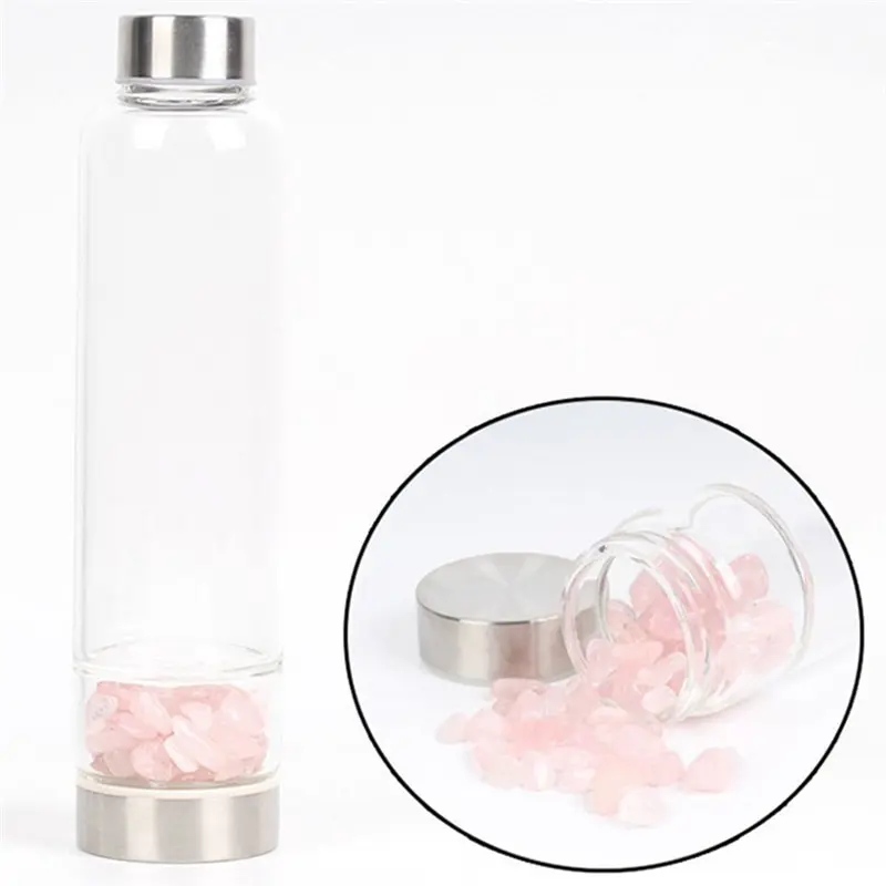 

Natural Quartz Crystal Glass Water Bottle Point Energy Water Bottle Obelisk Wand Healing 1Pc Creative Crystal Glass Bottles 2019