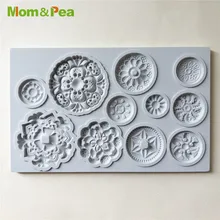 Mom& Pea GX267 круглая силиконовая форма для украшения торта, помадка для торта, 3D форма для пищевых продуктов