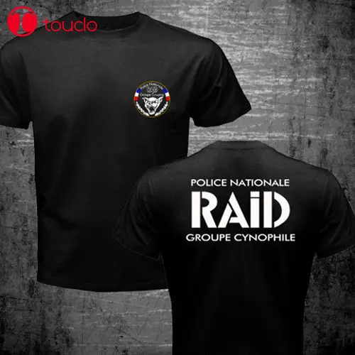 

2 Side T-Shirt New France Special Elite Police Forces Unit Gign Raid K-9 Canine Dog T Shirt Cotton T Shirt Sweater