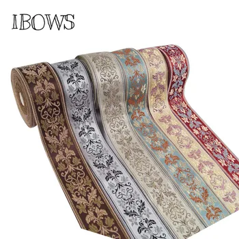 

(2Yard/roll) 60MM DIY Handmade Sewing Lace Material Headwear Accessories National Style Embroidery Flower Woven Jacquard Ribbon