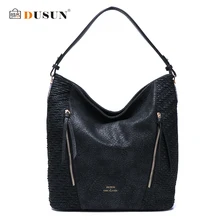 DUSUN New Fashion Women Ruched Snakeskin Texture Handbag Vintage High Capacity Shoulder Bags Women Soft Brand Bag Ladies Totes