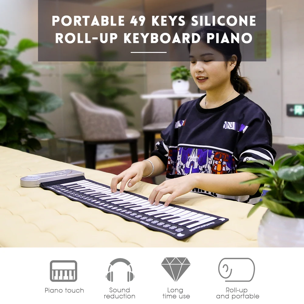 49 Keyboard Portable Folding Electric Silicone Soft Keys Piano  (1)