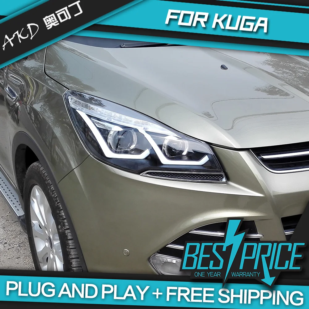Автомобильный Стайлинг для Kuga Escape фары 2013 светодиодные DRL динамический сигнал Hella