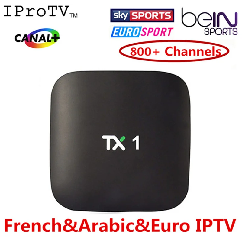  Free Shipping Arabic French Europe IPTV Quad core Android TV Box 850+ live tv channels for 1 year test available Kodi loaded 