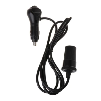 

12V 24V Auto Power Cigarette Lighter Extension Power Adapter Fuse 10A Extender Cable Socket with Switch ON-OFF Button