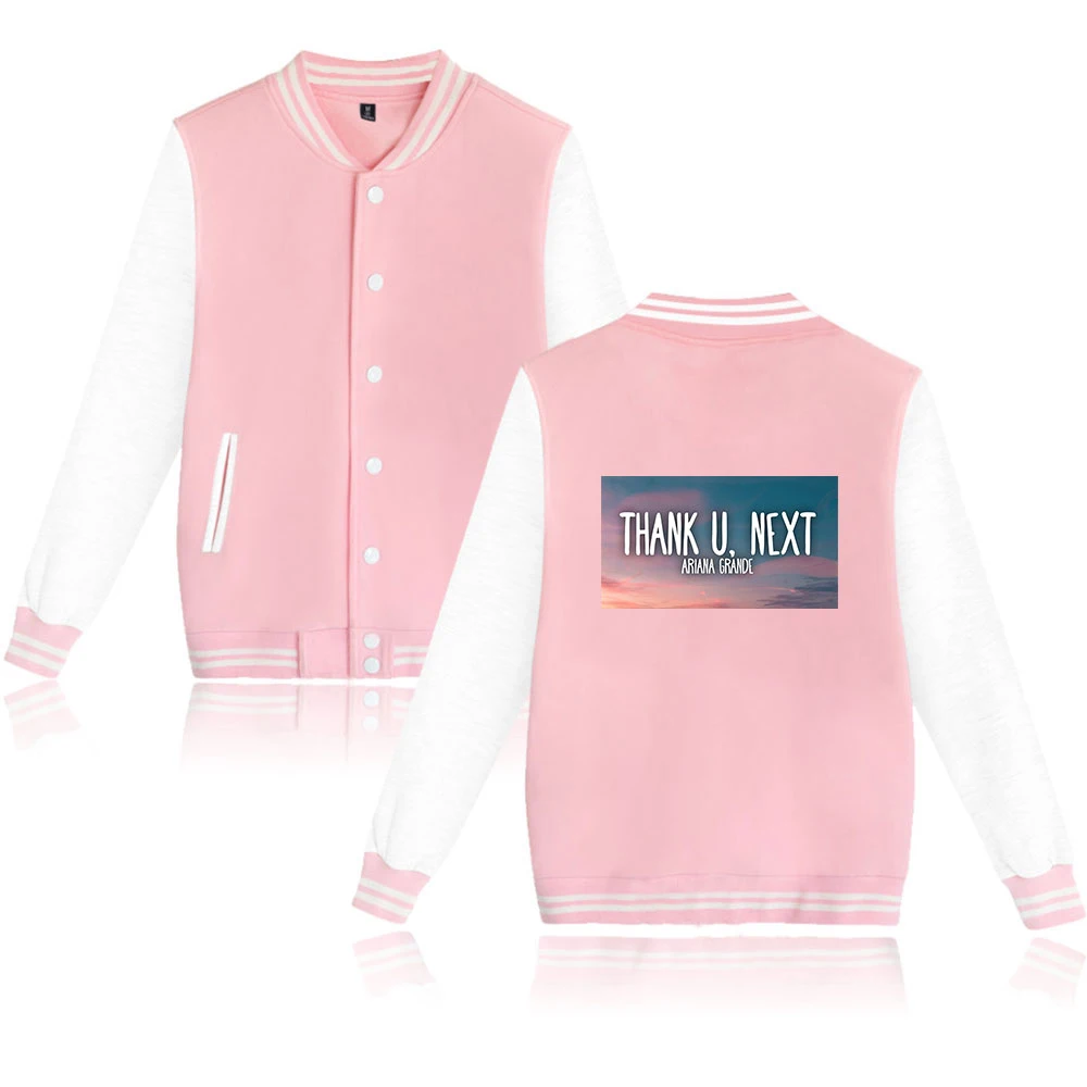 

Ariana Grande thank you next Baseball Jacket New Album V-neck Fashion Printed Harajuku Fashion High Quality Jacket Plus Size
