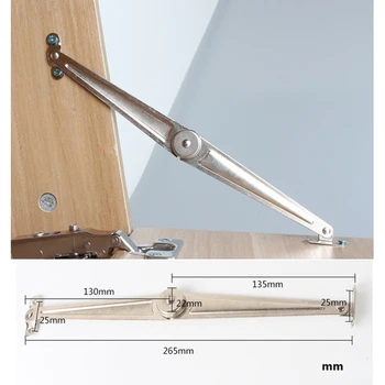 

1Pair/Lot Cabinet Door Flap Down Stay DROP LID SUPPORT Cupboard Door Flap Down 2 Fold Hinge With Screws