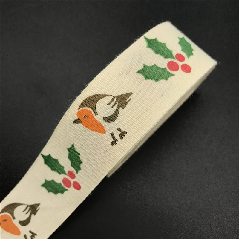 5 ярдов 25 мм Мульти дизайн "ручной работы" печатная хлопковая кружевная лента шитье свадебное украшение из ткани подарочная упаковка Рождественская лента