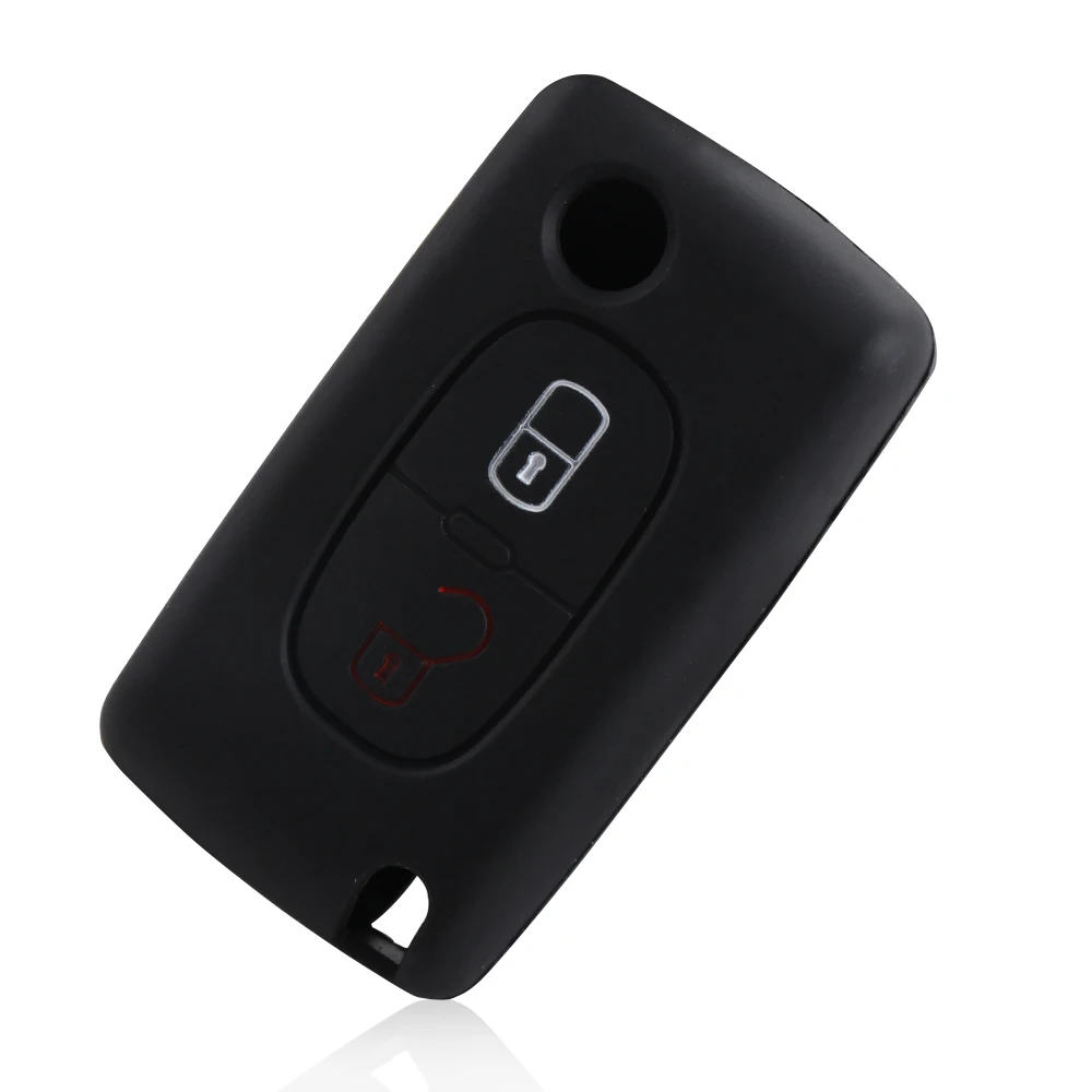 Silicone Rubber Car Key Case Remote Cover Shell 2 Buttons Folding Key