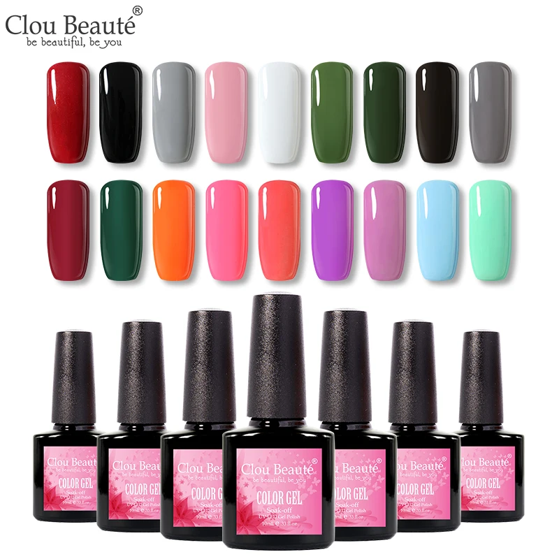 

Clou Beaute 10ml Gel Nail Polish LED Semi Permanent Enamels Hybrid Nail Gel Polish Soak Off White Nail Polish Varnish Gel UV