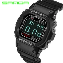 SANDA Top Marque De Luxe Imperméable À L’eau Montre de Sport De Mode Numérique Montre Hommes Montre LED Militaire Montres Heure Horloge relogio masculino
