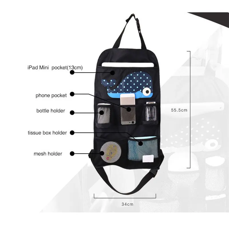 Мультфильм портативный водонепроницаемый плоский заднее сиденье авто Органайзер контейнер для автомобиля BMW FORD HONDA SUV грузовик автомобиль Стайлинг тяжелый Ipad Ipho