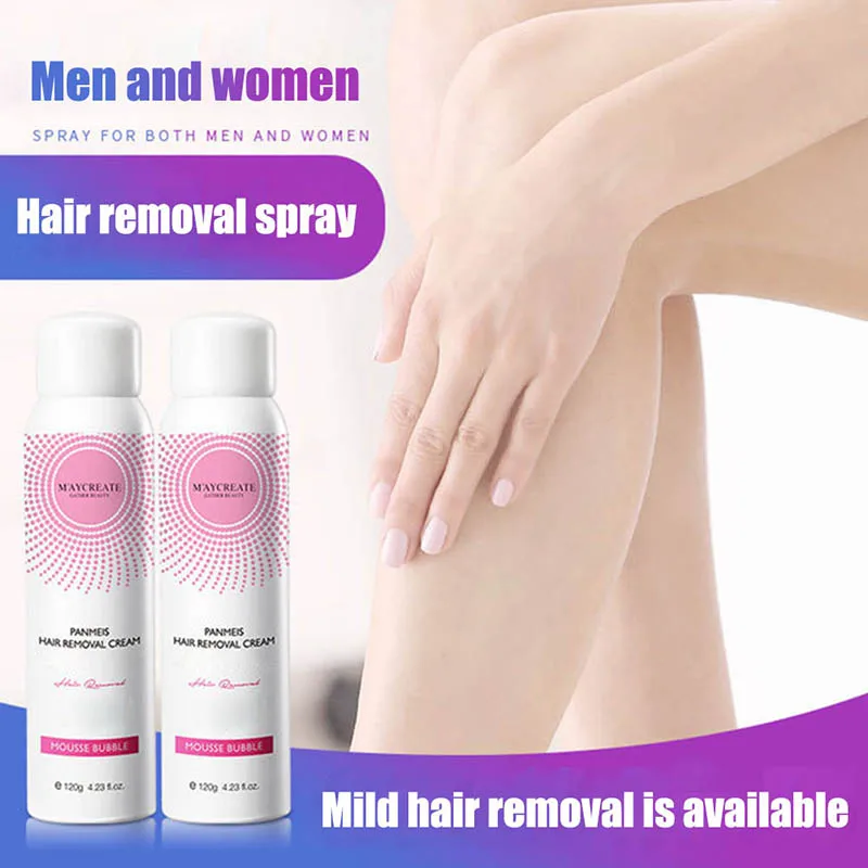 

Natural Painless Hair Removal Spray Hair Remover 120g Foam Depilation Spray for Men Women HB88