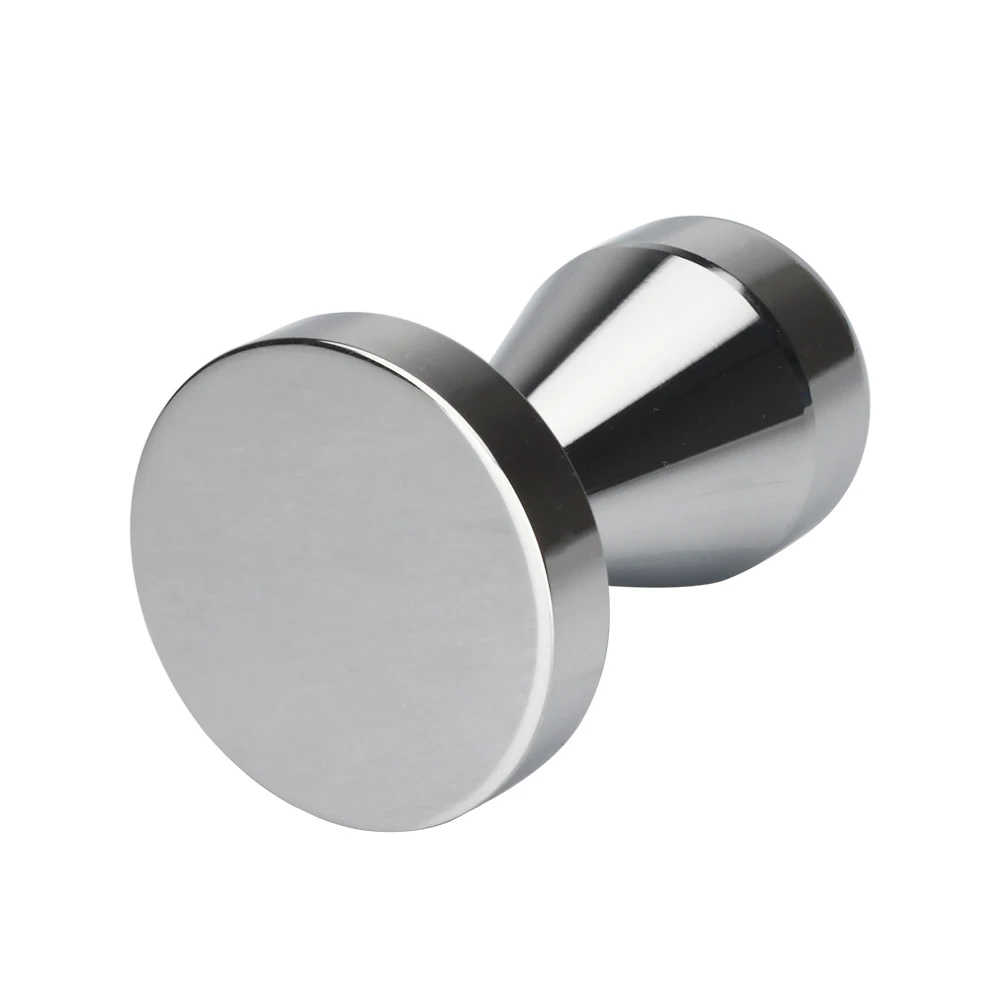 Billige Recaps 51mm Solide Eisen mit Verchromt Basis Kaffee Tamper für Espresso Kaffee Maschinen Silber Farbe Drücken Kaffee Schleifen
