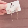 New Fashion Women Korean TV Star Cute Zircon Flower Drop Earrings Elegant Water Drop Long Line Pendientes Jewelry Girl Gifts ► Photo 2/5