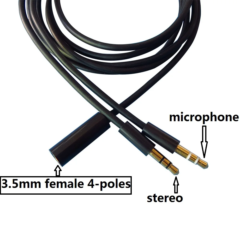 

3.5mm Stereo TRRS Phone Outlet Jack to Mic Headset PC splitter cable 1.5m