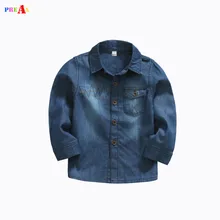 Новинка года, весенние брендовые качественные хлопковые рубашки для маленьких мальчиков детская одежда джинсовые рубашки с длинными рукавами Блузка для маленьких мальчиков